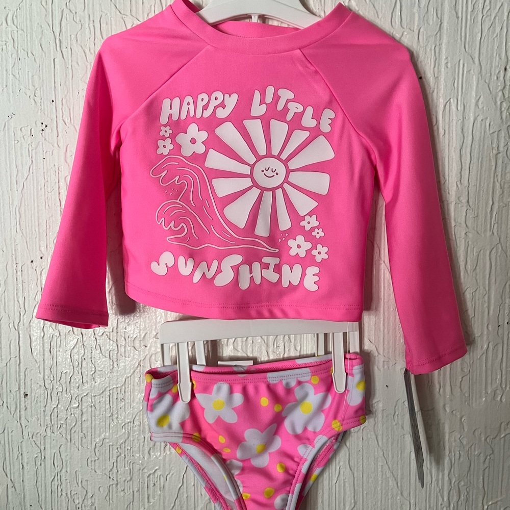 Cat & Jack Baby Girl Rashguard Happy Little Sunshine